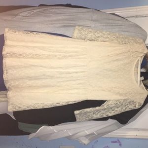 Lace dress, white.